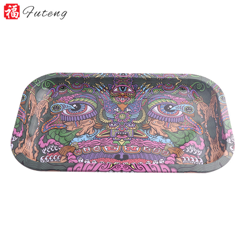 Futeng good quality Custom Logo metal rolling tray wholesale tray