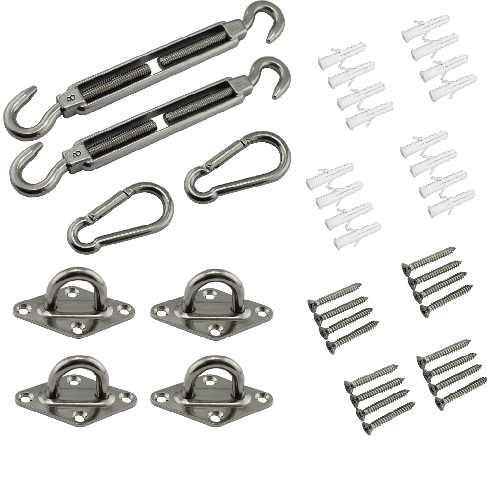 Waterproof Stainless Steel Sun Shade Sail Kit