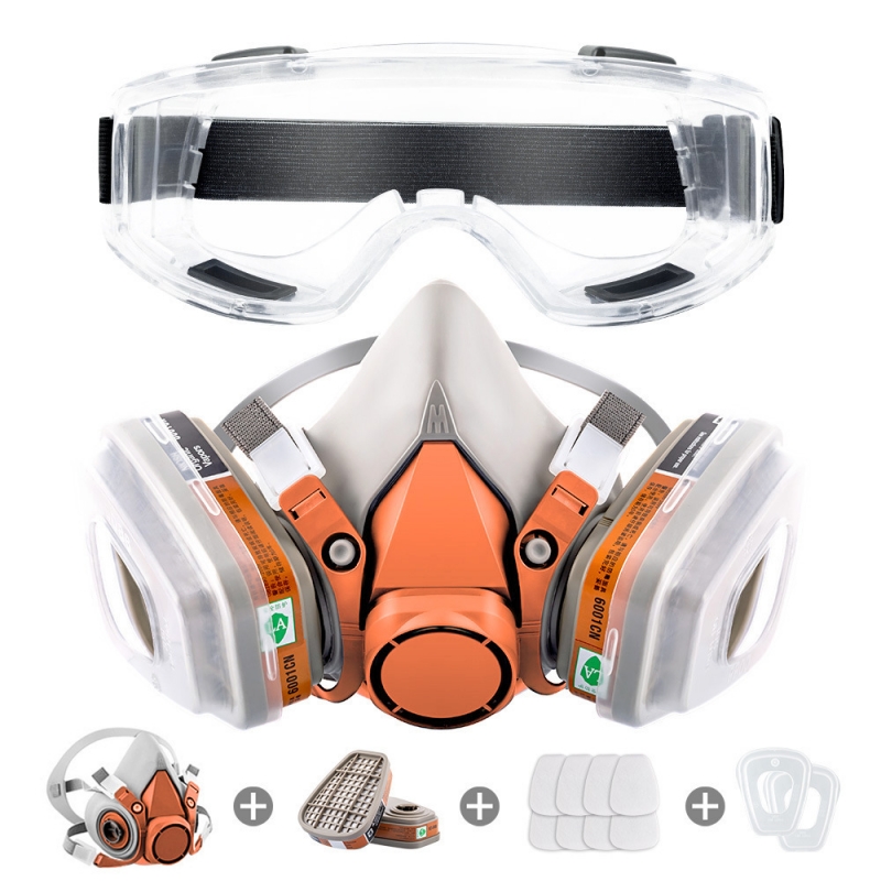 With Glasses 6200 half Eye Protection Safety Clear Face Gas mask cover spray paint special dust mask Gas mask