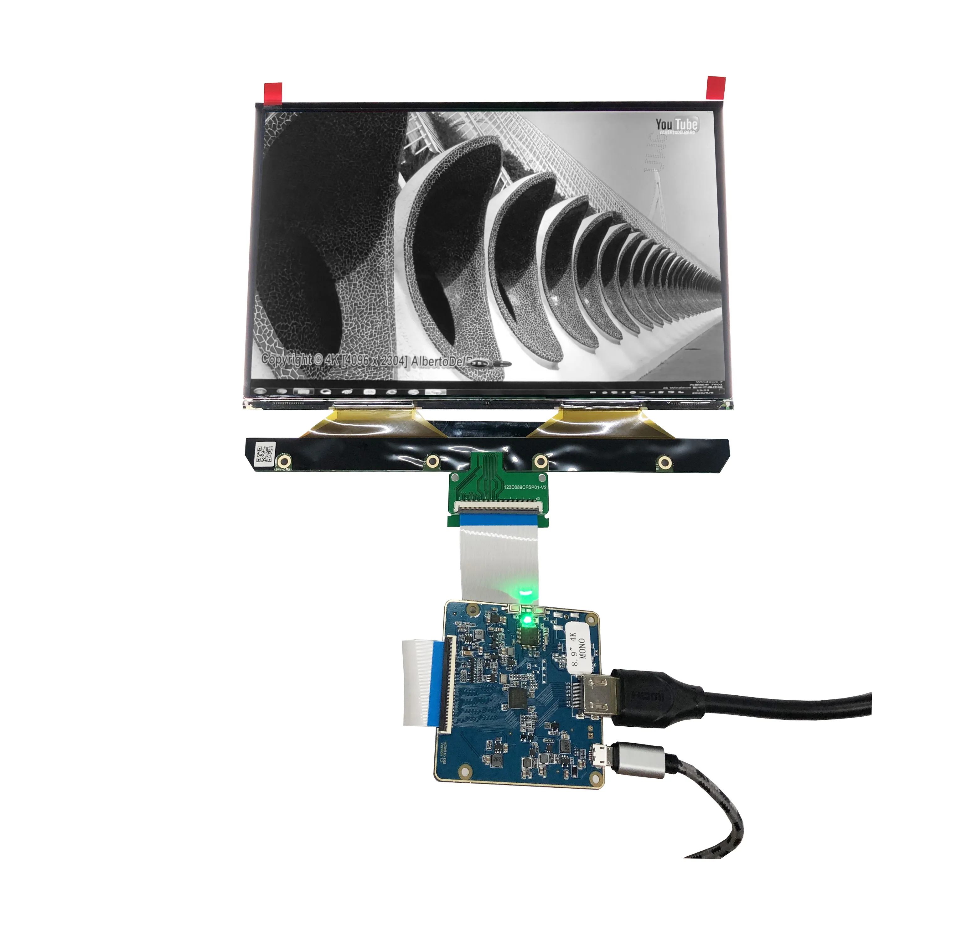 DuoBond 8.9 inch 4K Mono LCD no backlight and Raspberry Pi HDM-I Board for 3D Printer