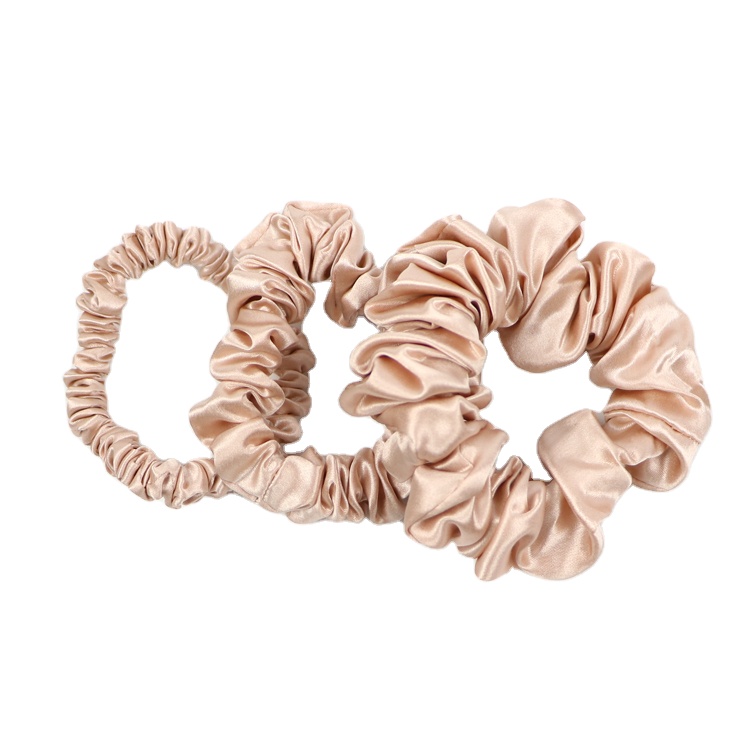Шелковый атласный шарф для волос Scrunchies с логотипом, оптовая продажа с завода, 100% шелк