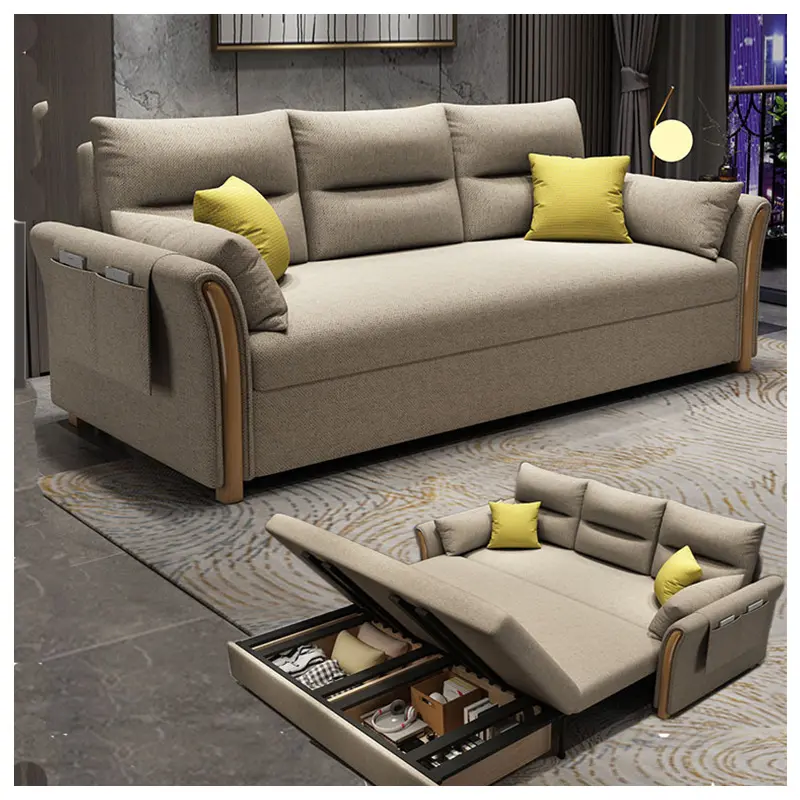new design foldable metel steel frame bunk bed cum sofa living room sofa bed with storage