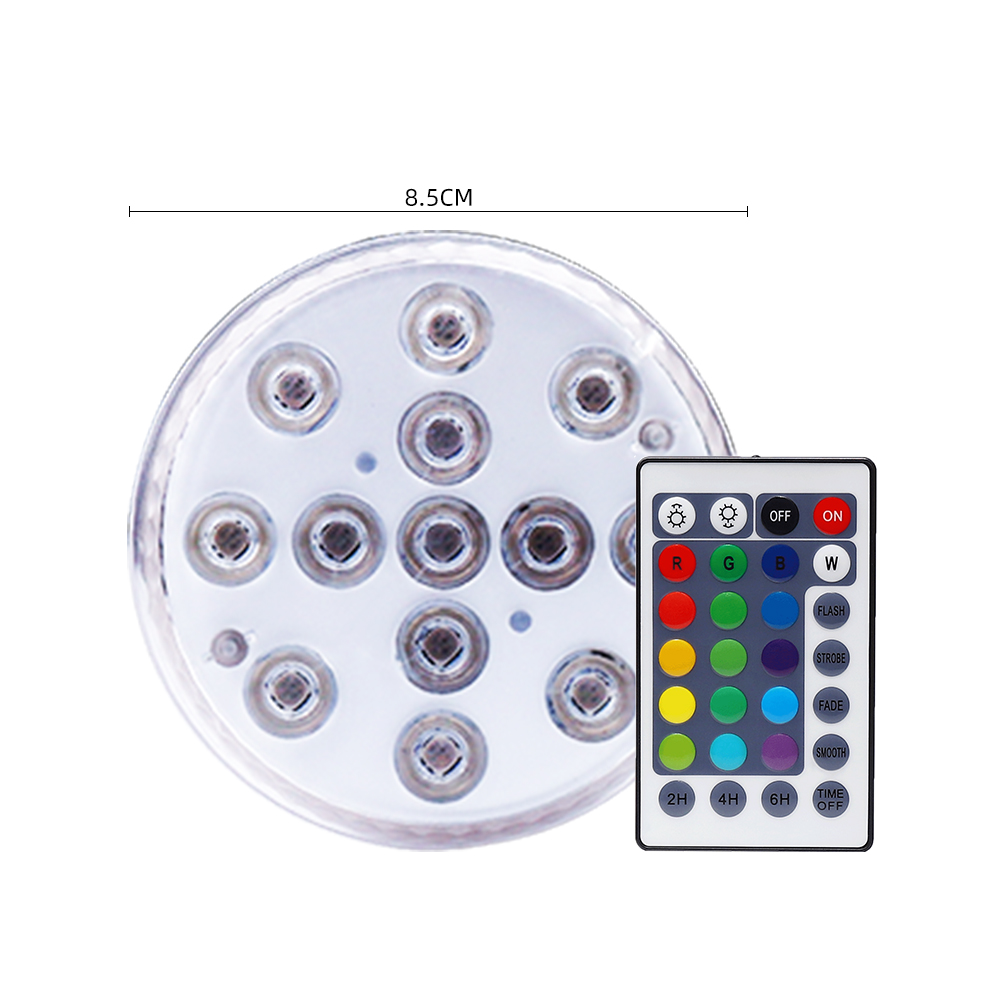 13 leds rgb 16 colors waterproof IP68 light with magnet submersible swimming pool and RF remote for beach party