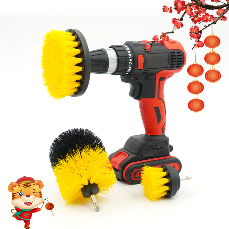 Zhenda высокое качество drillbrush 3 шт автоматический набор щеток для чистки колеса автомобиля