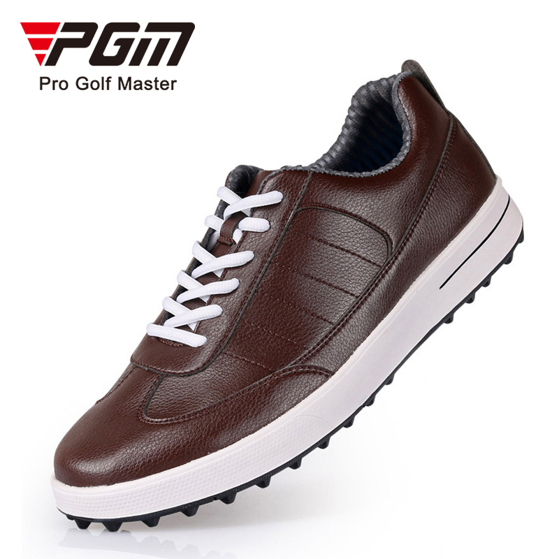 PGM Men Waterproof Soft Genuine Leather Anti-skid Casual Golf Shoes