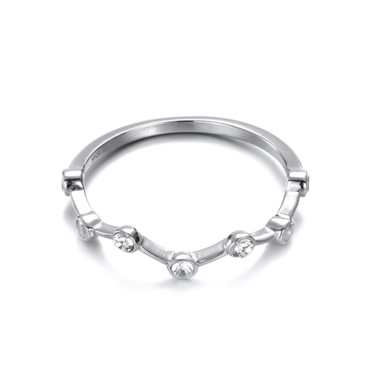 JUJIE Factory Direct Sale Wedding Ring Dainty Design 925 Sterling Silver CZ ring For Women