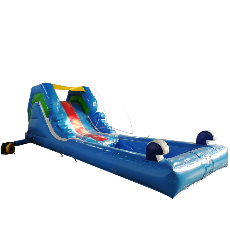 inflatable outdoor bounce house with water slide