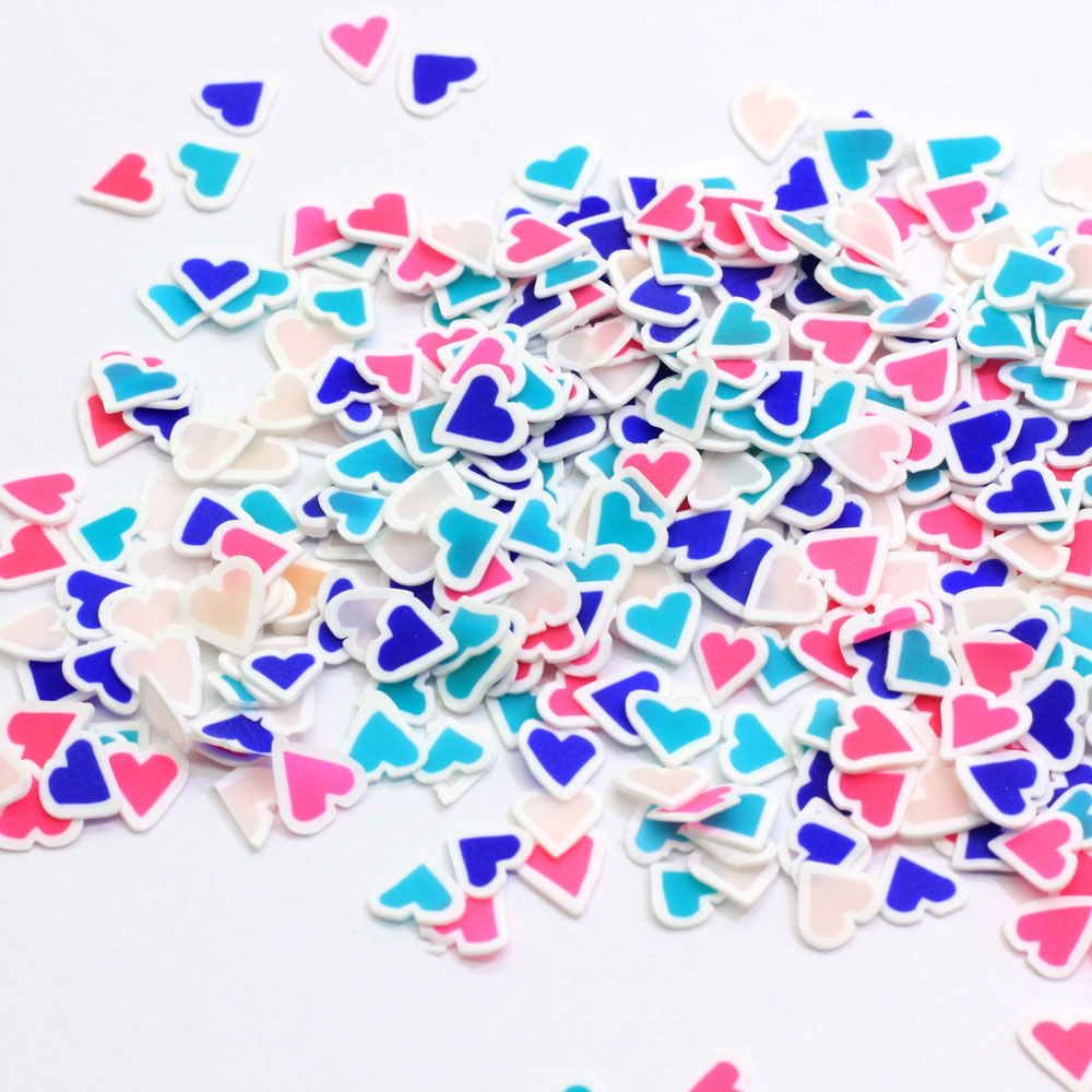 Смешанный Красочный Lovely Heart ожерелье с ломтик полимера горячий глины посыпка для ремесла Сделай Сам нейл-арта украшения для скрапбукинга телефон Декор