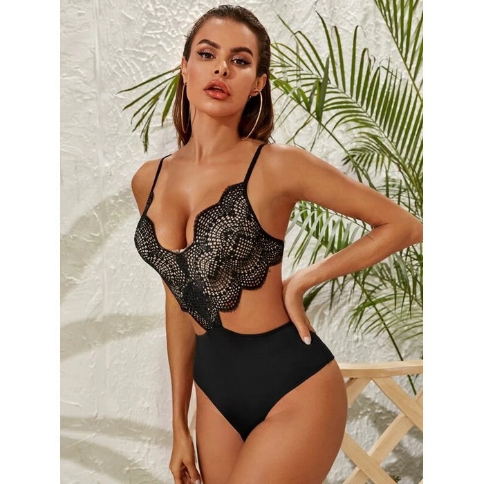 Hot Sexy Transparent Women Lace Bodysuit Sexy Lingerie