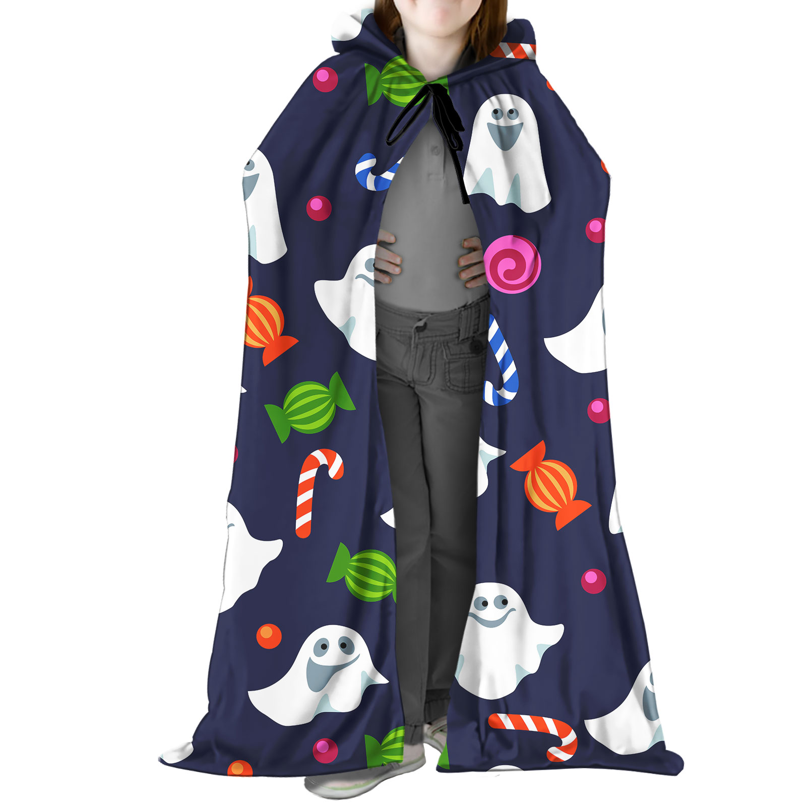 Wholesales Parent-child Outfit Witch Costume With Cape Kid Boy Custom Halloween Lovely Ghosts Cartoon Dresses Hooded Cape Cloak