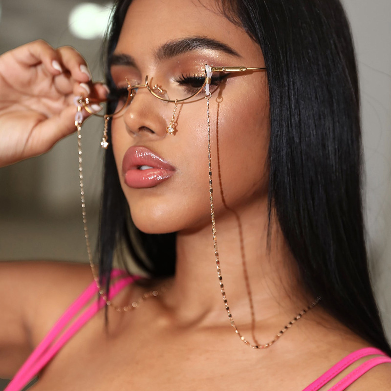 Gold Plated Natural Stones Sunglasses Chains Eyewear Accessories Freshwater Pearl Sunglasses Chains