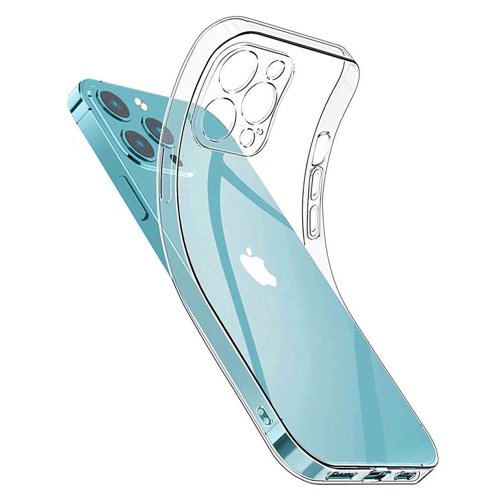 Прозрачный чехол из ТПУ для сотового телефона iPhone 14 11 12 13 Pro XS Max X XR, защитный чехол для объектива iPhone 7 8 6S Plus SE, задняя крышка