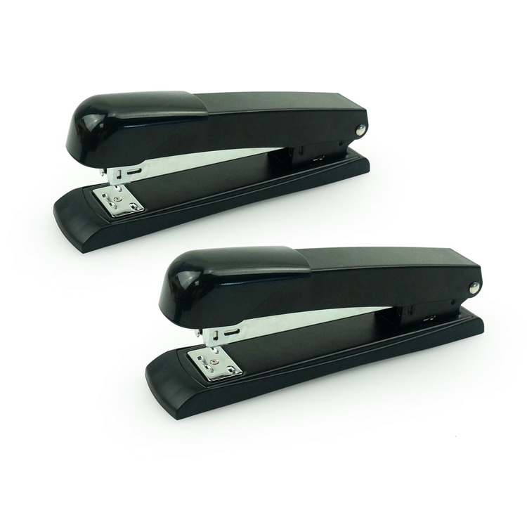 Custom Logo 25 Sheets Book Binding Black Stapler Machine 24/6 Pin Manual Office Desktop Metal Stapler