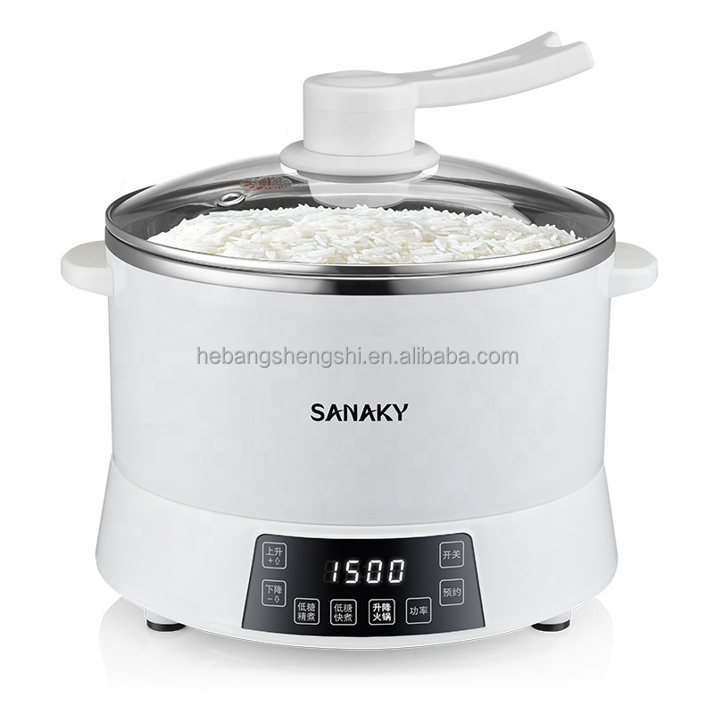 2021 most popular 4L electric automatic lifting hotpot for cooking multifuncional cooking pot