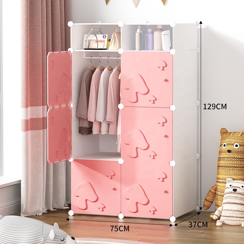 Simple Children's Wardrobe Household Child Plastic Storage Cabinet Wardrobe Bedroom Modern Assemble Bedroom Baby Home Furniture