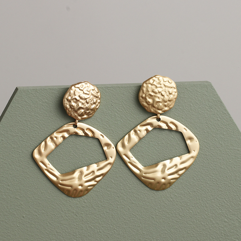 JJ53144 Wholesale Female Retro Geometric Exaggerated Big Drop Square Earring
