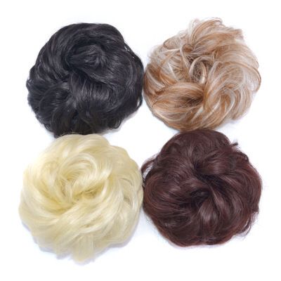 Wholesale Best Selling Real Curly Messy Bun Synthetic Hair Chignon Scrunchie Hair Extension Donut Bun Ponytail Hairpiece