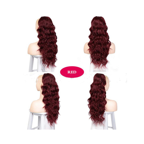 wholesale multi color 24 inches synthetic hair extension Drawstring hair patched