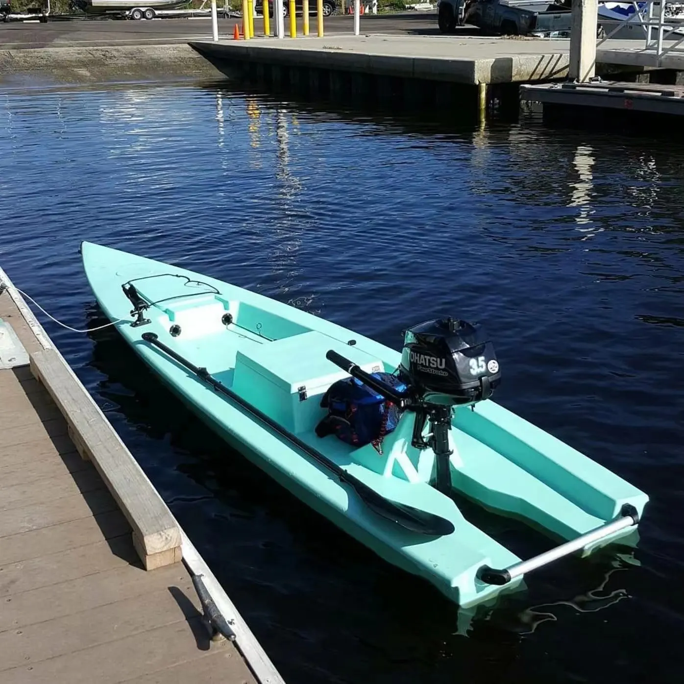 motorized kayak boat solo skiff
