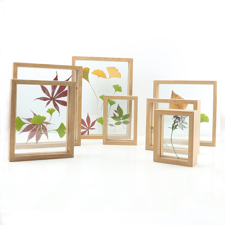 K&B wholesale home decorative dried flower leaves wood MDF picture photo frames