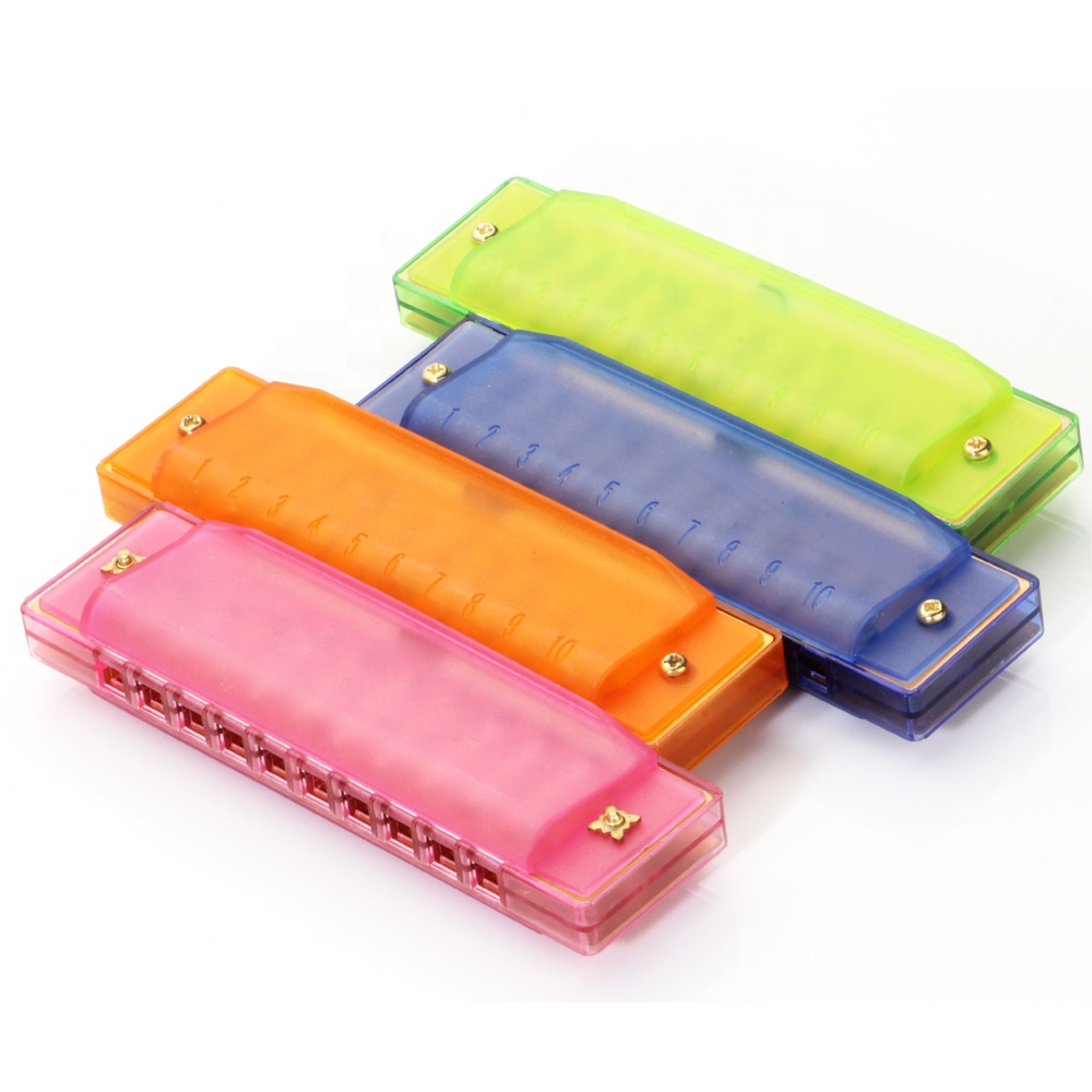 Translucent Kids Harmonica 10 Hole Children Harmonicas Educational Toys for Beginners Kids Party Holidays