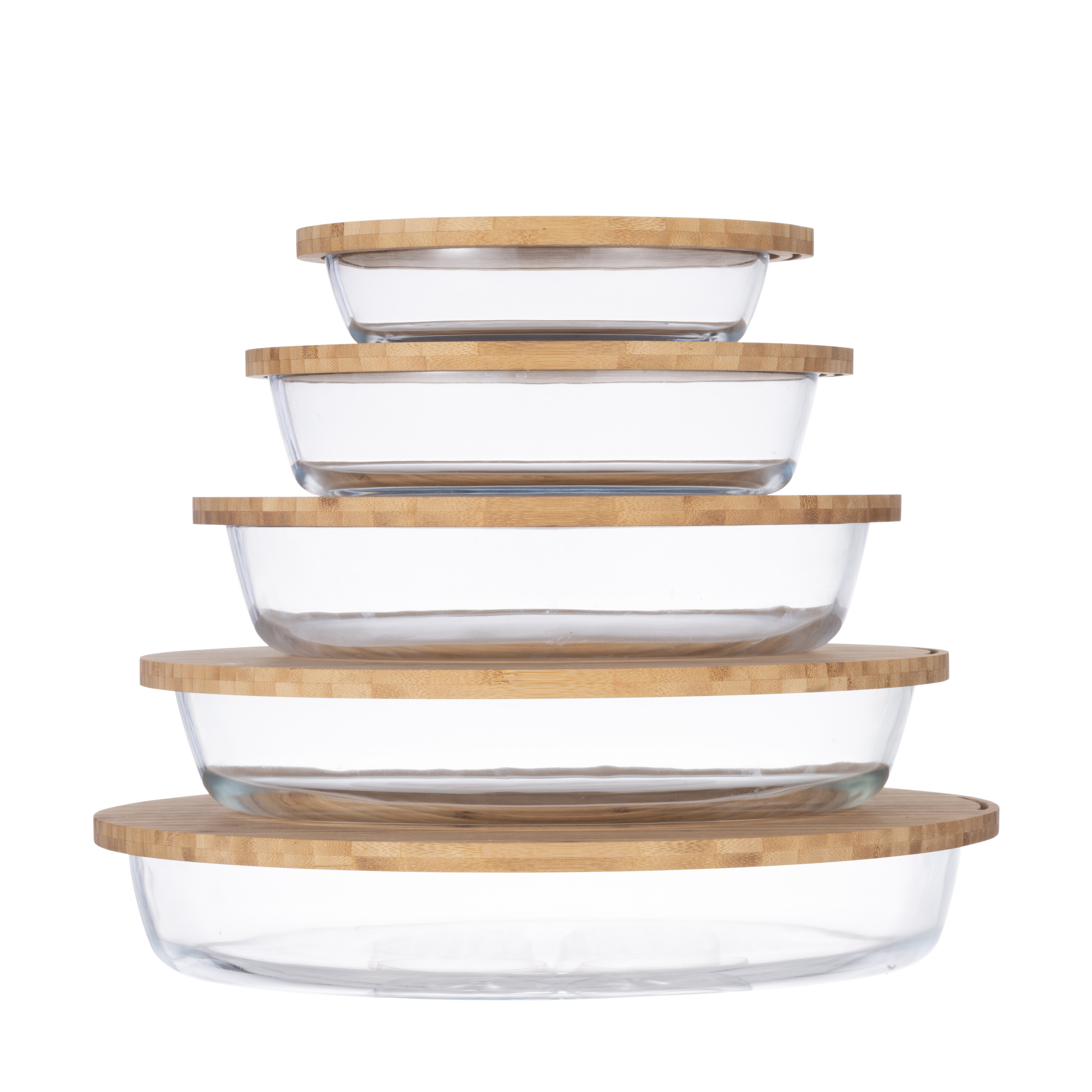 Wholesale restaurant using cookware set oven safe bake pan set glass baking dish with bamboo lids