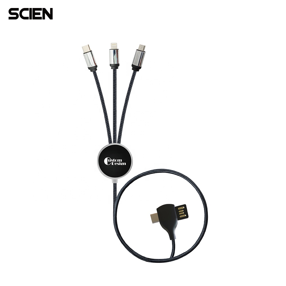 120 см Мульти Универсальный usb-кабель 6 в 1 со светодиодной подсветкой зарядное устройство нейлон подходит для смарт-телефонов с разъемом type C Micro USB интерфейсу IOS