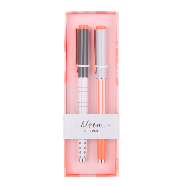 Unique Design Hot Sale Set of 2 Metal Roller Ball Pens with Box