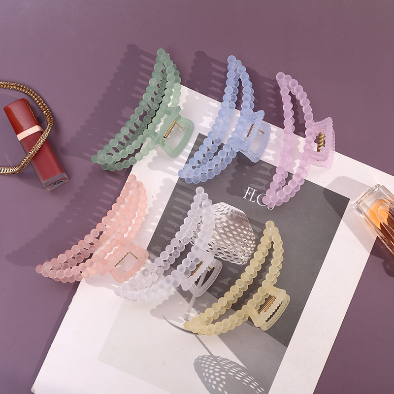 2021 New Moon Hair Claw Candy Color Round Bead Claw Clip Jelly Color Frosted Hair Claw Color Hair Accessories