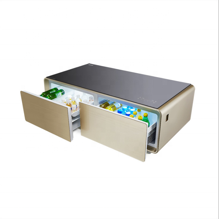 Hot selling Multi function 130L bar fridge coffee tea table with smart touch