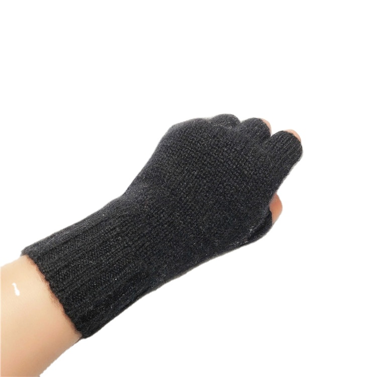Fingerless cashmere driving protective high quality women's knitted gloves