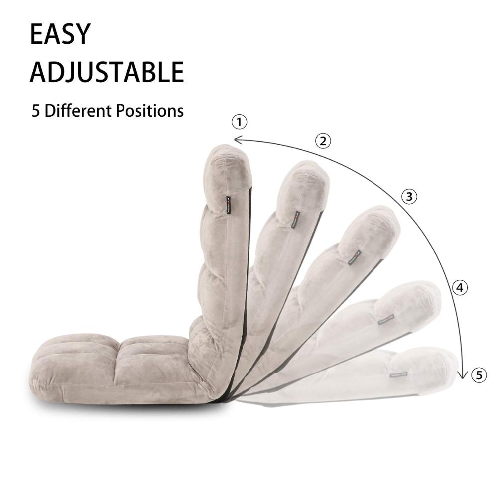 Suede-Like Ткань пол стул регулируемая спинка поддержка стул Multiangle мягкая Recliner Складная посредническая сидения