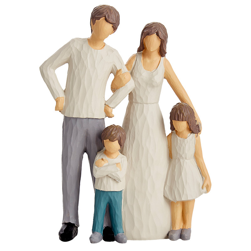 Resin Craft Lovers ornament Figurine Fun Loving Statue Sculptures son daughter son Wedding Housewarming Gift 3 4 Member Family