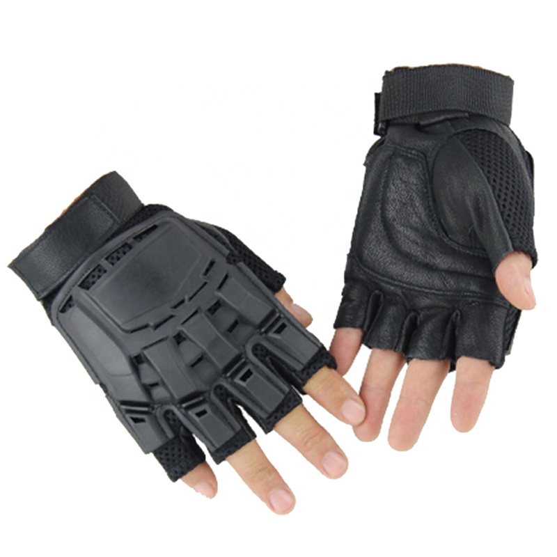 Half Finger Protective Gloves Rubber Hard Knuckle Motorcycle Racing Gloves Camping Shooting Hiking Army Tactical Military Gloves