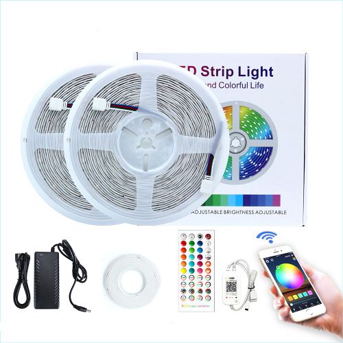 Высокая яркость 5050RGB 10 м 300 светодиоды bluetooth умные комплект гирлянды, украшенное мозаикой из драгоценных камней, 12v 2A адаптер