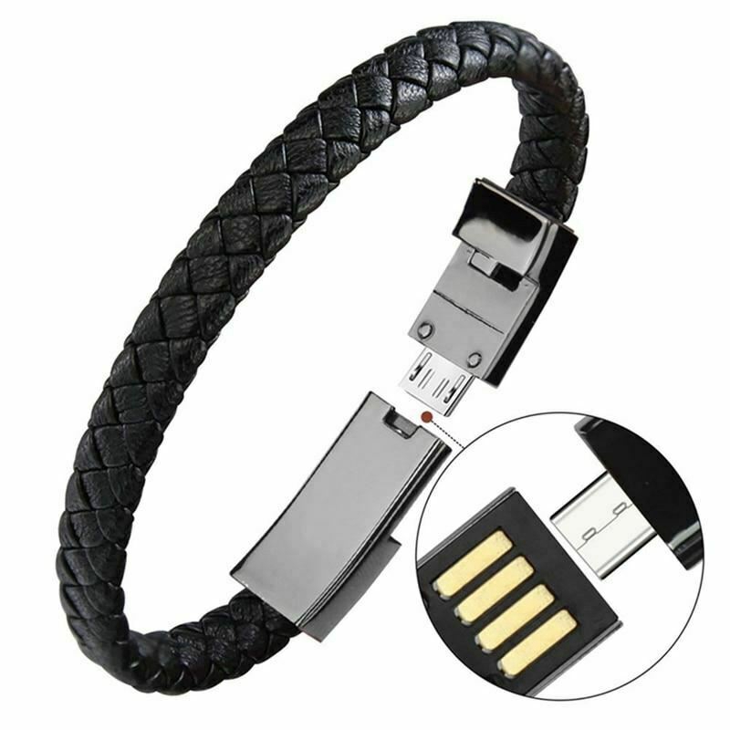 20 см 22,5 см Новый портативный кожаный браслет USB зарядный кабель шнур для передачи данных зарядное устройство Type-C Micro USB для iPhone Samsung