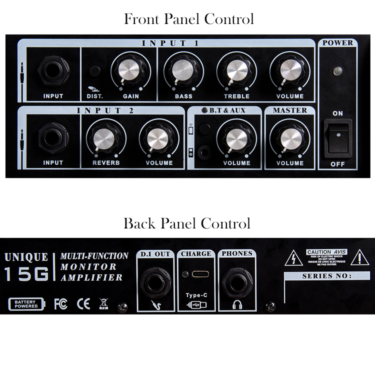 2022 New Product Stringed Instruments 15W Mini Rechargeable Electric Guitar Amplifier