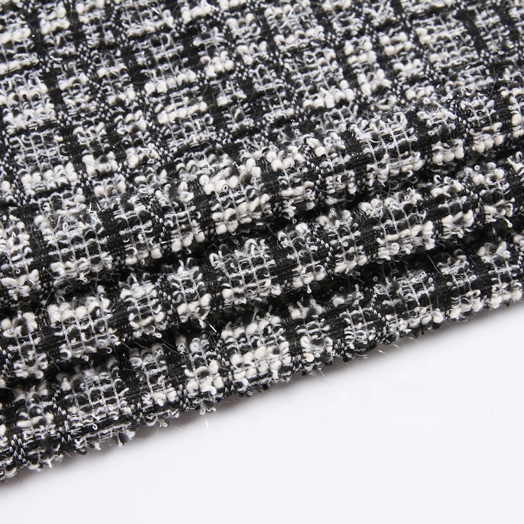High quality petit vogue cotton spandex knitted fabric polyester jacquard for women clothes