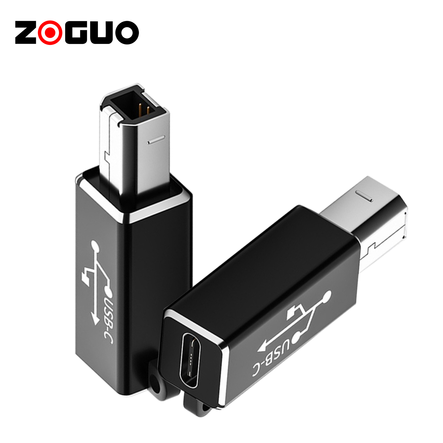 Переходник из алюминиевого сплава с USB C на USB B Средний переходник с Type C на USB Средний интерфейсный шнур (2 шт.)