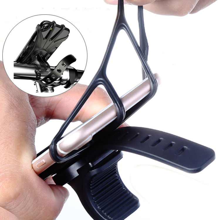 Universal Bike Phone Mount 360 Rotation Motorcycle Phone Mount Handlebar Cradle Silicone Cell Phone Holder
