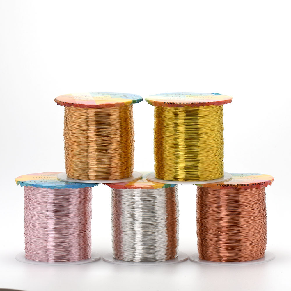 Solid Colorfast Copper Wire Tarnish-Resistant Beading Wire DIY Craft Jewelry Making Accessories 0.2-1mm Wholesale large reels