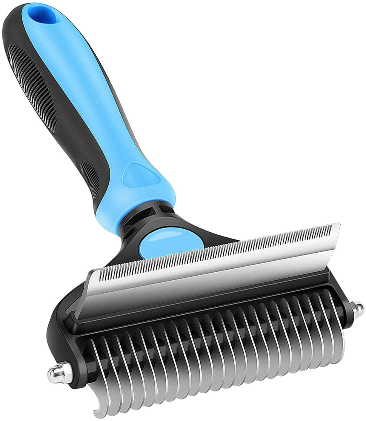 Hot Selling 2 in 1 Stainless Steel Double Sided Clean Hair Removal Deshedding Tool Dematting Undercoat Rake