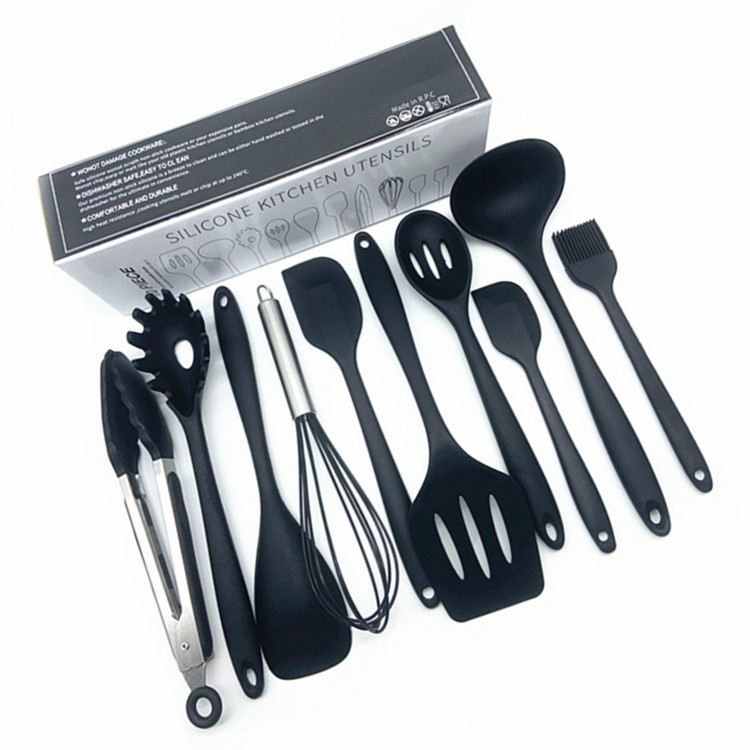 2021 Hot selling style 10 Pieces Heat-resistant Silicone Spatula Kitchen Utensil Set