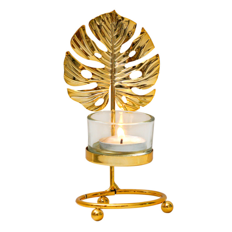 Nordic style Electroplated metal candlestick holder dining room table decoration dinner romantic wedding ornaments