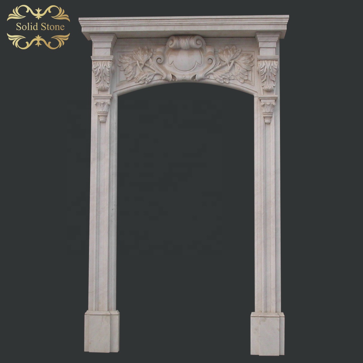 Customized classic design hand carved white marble single door frame