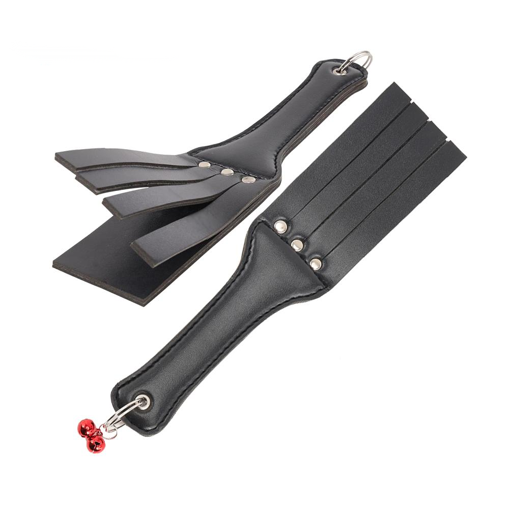 Lexiang PU Leather Body Slap BDSM Bondage Fetish and Whips BDSM Spanking Paddle Tawse with Bells