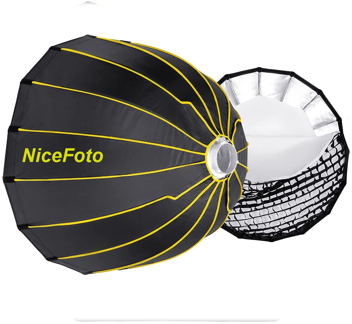 NiceFoto LED-90cm параболический софтбокс с сеткой Быстрая настройка глубокий софтбокс для светодиодной подсветкой зонтичная рамка софтбокс с сеткой