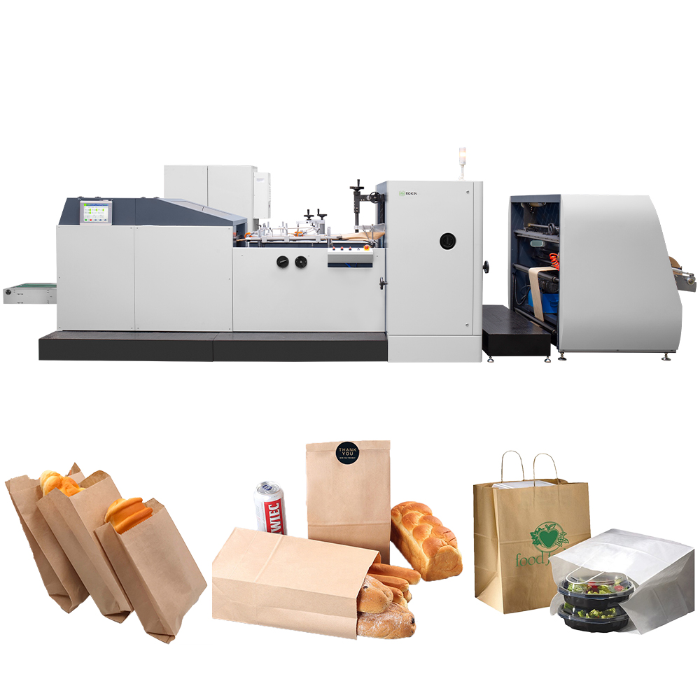 ROKIN BRAND auto paper bag production machine automatic high speed paper bag machine automatic square bottom paper bag making ma