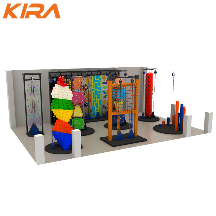 Amusement Climbing Walls With Safety Harness