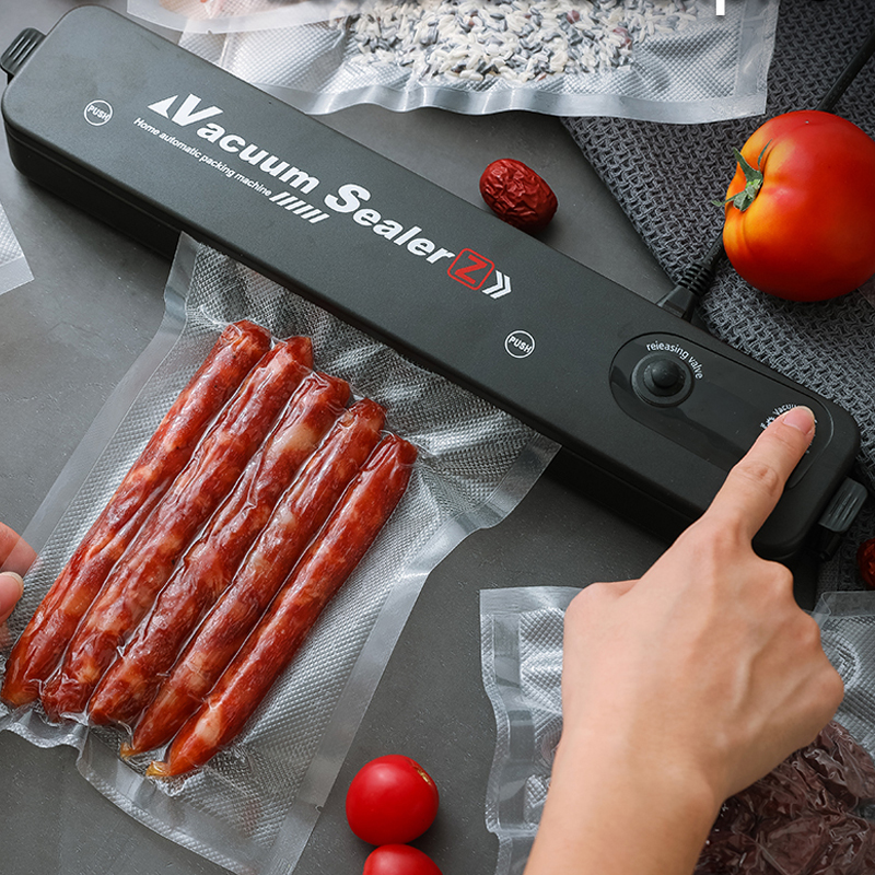 Вакуумный упаковщик пищевых продуктов, автоматический бытовой вакуумный упаковщик, в комплекте 10 пакетов